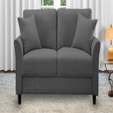 Homeify Silvino 2 Seater Fabric Upholstery Sofa Set for Living Room Fabric 2 Seater  Sofa (Finish Color - Grey, DIY(Do-It-Yourself))