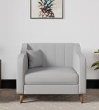 Adorn Homez Stella Fabric 1 Seater  Sofa (Finish Color - Light Grey, DIY(Do-It-Yourself))