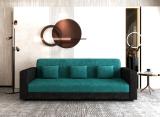 Flipkart Perfect Homes Molfino Fabric Sofa with Cushions for Living Room Office & Hotel Furniture Fabric 3 Seater  Sofa (Finish Color - Aqua Green & Black, Pre-assembled)