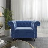 SIYARA DESIGN One Seater Fabric Sofa For Living Room & Office Fabric 1 Seater  Sofa (Finish Color - Blue, DIY(Do-It-Yourself))