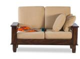 JeenWood Solid Sheesham Wood 2 seater Sofa For Living/Bed Room Fabric 2 Seater  Sofa (Finish Color - Teak, DIY(Do-It-Yourself))