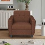 ARRA New Remo One Seater Sofa in Dark Brown Color Fabric 1 Seater  Sofa (Finish Color - Dark Brown, DIY(Do-It-Yourself))