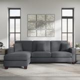 Torque Moscow 4 Seater Mini L Shape Fabric Sofa For Living Room - (Left Side,Dark Grey) Fabric 4 Seater  Sofa (Finish Color - Dark Grey, DIY(Do-It-Yourself))