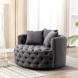 manzees Fabric 1 Seater  Sofa (Finish Color - Dark Grey, Pre-assembled)