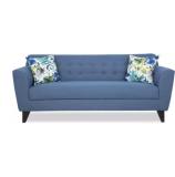 DHOD Fabric 3 Seater  Sofa (Finish Color - Blue, DIY(Do-It-Yourself))