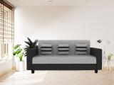 LIVEWELL Premium Quality Jute Fabric 3 Seater  Sofa (Finish Color - Grey Black, DIY(Do-It-Yourself))