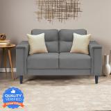 CARLTON LONDON Celestia Two Seater Molded Flexible PU Foam Sofa With 3 Years Warranty Fabric 2 Seater  Sofa (Finish Color - Grey, DIY(Do-It-Yourself))