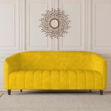 CARLTON LONDON Olivia Fabric 3 Seater  Sofa (Finish Color - Yellow, DIY(Do-It-Yourself))