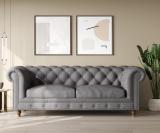 WESTIDO Adem Fabric 3 Seater  Sofa (Finish Color - GREY, DIY(Do-It-Yourself))