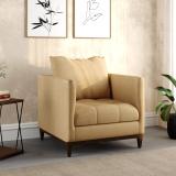 WESTIDO Ahmet Fabric 1 Seater  Sofa (Finish Color - CREAM, DIY(Do-It-Yourself))