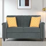 ARRA Elora Two Seater Sofa Grey Fabric 2 Seater  Sofa (Finish Color - Grey, DIY(Do-It-Yourself))