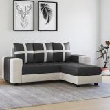 Torque Jamestown 4 Seater Mini L Shape Sofa for Living Room (Right Side, Black) Fabric 4 Seater  Sofa (Finish Color - Black, DIY(Do-It-Yourself))