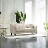 India wood mart Half-leather 2 Seater  Sofa (Finish Color - White, Pre-assembled)