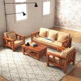 Taskwood Furniture Solid Sheesham Wood Wooden Five Seater Sofa Set For Living Room, Caf Fabric 3 + 1 + 1 Sofa Set (Honey Teak Finish, DIY(Do-It-Yourself))