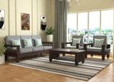 saamenia furnitures Solid Sheesham Wood Five Seater Sofa Set With Center Table For Living Room Fabric 3 + 1 + 1 Sofa Set (Rich Walnut, DIY(Do-It-Yourself))