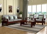 saamenia furnitures Solid Sheesham Wood Five Seater Sofa Set With Center Table For Living Room Fabric 3 + 1 + 1 Sofa Set (Mahogany, DIY(Do-It-Yourself))