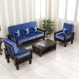 Shree Jeen Mata Enterprises KUBER Design Solid Wood Five Seater Sofa Set With Center Table & HOLLAND Fabric| Fabric 3 + 1 + 1 Sofa Set (Walnut Finish - 3, DIY(Do-It-Yourself))