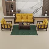 Divine Arts 5 Seater Sofa For Living, Waiting Room/ Office Fabric Fabric 3 + 1 + 1 Sofa Set (Walnut, DIY(Do-It-Yourself))