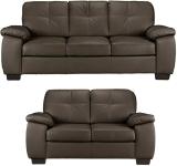 Torque ANTOS Leatherette 3 + 2 Sofa Set (Brown, Pre-assembled)