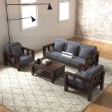 Taskwood Furniture Solid Sheesham Wood Wooden Five Seater Sofa Set For Living Room, Caf Fabric 3 + 1 + 1 Sofa Set (Walnut Finish 1, DIY(Do-It-Yourself))