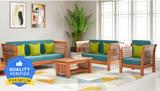 Taskwood Furniture Solid Sheesham Wood Six Seater Sofa Set For Living Room Fabric 3 + 2 + 1 Sofa Set (Natural Finish, DIY(Do-It-Yourself))