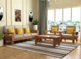 saamenia furnitures Solid Sheesham Wood Five Seater Sofa Set With Center Table For Living Room Fabric 3 + 1 + 1 Sofa Set (Natural Finish, DIY(Do-It-Yourself))