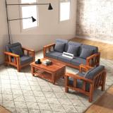 Taskwood Furniture Solid Sheesham Wood Wooden Five Seater Sofa Set For Living Room, Caf Fabric 3 + 1 + 1 Sofa Set (Honey Teak Finish 1, DIY(Do-It-Yourself))