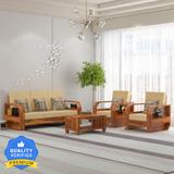 Taskwood Furniture Solid Sheesham Wood Five Seater Sofa Set With Coffee Table For Living Room, Caf Fabric 3 + 1 + 1 Sofa Set (Honey Teak Design 1, DIY(Do-It-Yourself))