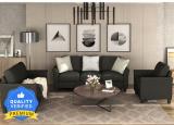 Homeify Swiss Fabric 5- to 6-Person Sofa 3+2+1 Sofa Set for Living Room Fabric 3 + 2 + 1 Sofa Set (Charcoal Grey, Pre-assembled)