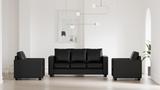 WESTIDO Orlando Leatherette 3 + 1 + 1 Sofa Set (Black, DIY(Do-It-Yourself))
