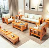 WhiteBeard Original Solid Sheesham Wooden 5 Seater Sofa Set Home/Office/Living Room/Hotel/ Fabric 3 + 1 + 1 Sofa Set (Natural Finish, DIY(Do-It-Yourself))