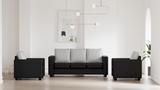 WESTIDO Orlando Leatherette 3 + 1 + 1 Sofa Set (Black Grey, DIY(Do-It-Yourself))