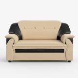 Sekar Lifestyle Polyurethane Large Series Leatherette 2 Seater  Sofa (Finish Color - Beige & Black, Pre-assembled)