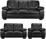 Torque ANTOS Leatherette 3 + 2 + 1 Sofa Set (Black, Pre-assembled)