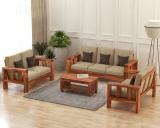 saamenia furnitures Solid Sheesham Wood Seven Seater Sofa Set With Center Table For Living Room Fabric 3 + 2 + 2 Sofa Set (Natural Finish, DIY(Do-It-Yourself))