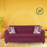 Fusion Furniture Factory 3 Seater Falcon Maroon Fabric 3 Seater  Sofa (Finish Color - Maroon, DIY(Do-It-Yourself))