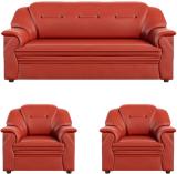 Sekar Lifestyle Polyurethane Series Leatherette 3 + 1 + 1 Sofa Set (Red, Pre-assembled)