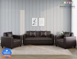 Flipkart Perfect Homes Leatherette 3 + 1 + 1 Sofa Set (Brown, Pre-assembled)