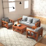 Taskwood Furniture Solid Sheesham Wood Wooden Five Seater Sofa Set For Living Room, Caf Fabric 3 + 1 + 1 Sofa Set (Honey Teak Finish 2, DIY(Do-It-Yourself))