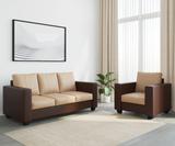 WESTIDO Orlando Leatherette 3 + 1 Sofa Set (Cream Brown, DIY(Do-It-Yourself))