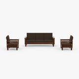 Taskwood Furniture Solid Sheesham Wood Five Seater Sofa For Living Room / Office/ Hotel/ Caf | Fabric 3 + 1 + 1 Sofa Set (Teak Finish, DIY(Do-It-Yourself))