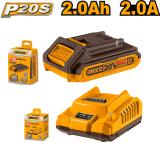 INGCO 20V Lithium-ion (2.0ah battery+charger) Lithium Solar Battery (20 V)