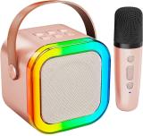 TECH-LOBBY Karaoke Speaker With Mic 20 W Bluetooth Speaker (Pink, Mono Channel)