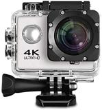 DRUMSTONE action camera 4K 16MP Action WiFi Waterproof Sports Camera (Silver) Sports and Action Camera (Multicolor, 16 MP)