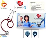 Cityhealth Lub Dub Platinum 3 Aluminum Chest Piece Gloss Finish 12MM Tubing for Students, Training, Nursing, Basic Stethoscope (Burgundy)