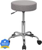 Finch Fox Height-Adjustable Swivel Fabric Chair for Salon/Spa / Bar/Medical / Kitchen/Doctor Stool Chair (Grey) Hospital/Clinic Stool (Grey, DIY(Do-It-Yourself))