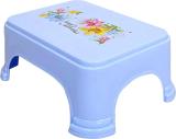 KUBER INDUSTRIES Floral Print Plastic Anti-Slip Bathroom Stool, Blue Stool (Multicolor, Pre-assembled)