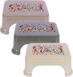 DISNEY Team Square Plastic Bathroom Stool|P6|Pack of 3|Multi Stool (Multicolor, Pre-assembled)