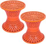 KUBER INDUSTRIES Plastic Mesh Damroo Seating Stool|Both Sided Stool for Guestroom|Pack of 2| Stool (Red, Pre-assembled)