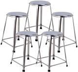 Lifetimestool 21 inch Standard Stainless Steel Stools Pack of 5, Multipurpose Use Hospital/Clinic Stool (Steel, Pre-assembled)